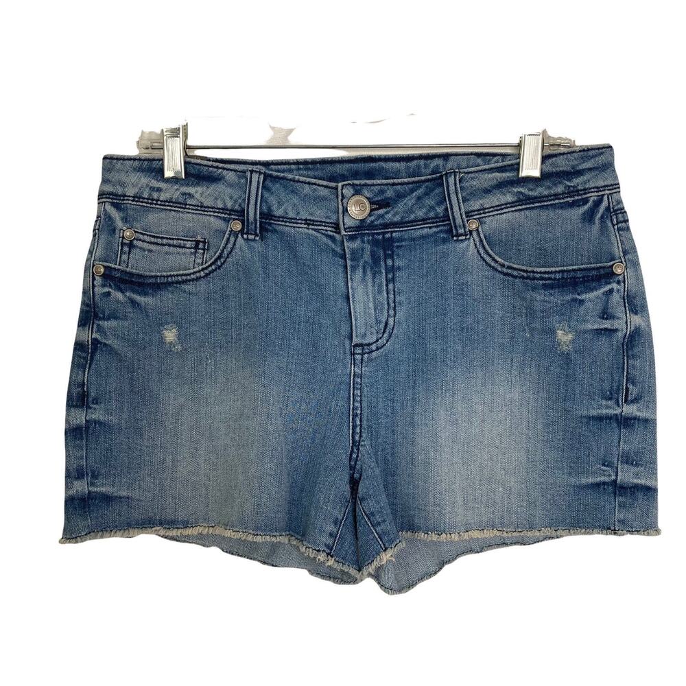 LC Lauren Conrad Shorts Womens 10 Denim Medium Wash Blue Cutoff
